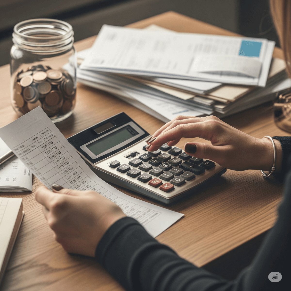 Person using a calculator. Image by Gemini